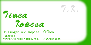 timea kopcsa business card